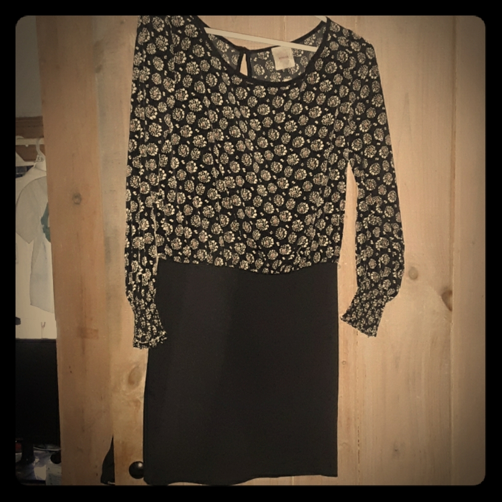 3/4 sleeve satin top, cotton bottom dress